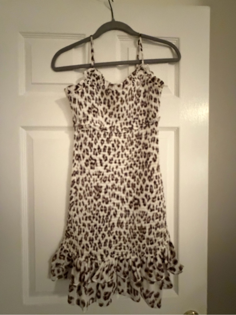 Style Rack Neutral Leopard-Pattern Spaghetti Strap Dress - Cream & Brown